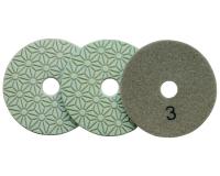 Алмазные гибкие шлифовальные круги Солнышко Pads 3-STEP 100D комплект